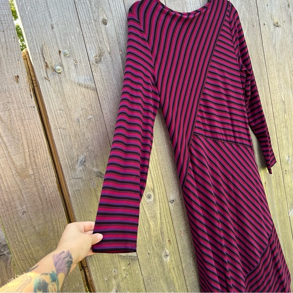 Chico’s Striped Asymmetrical-Hem Maxi Dress Size 4/6 NWT small - Picture 8 of 8